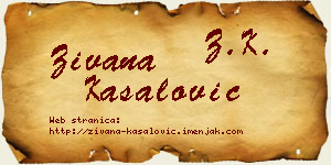 Živana Kasalović vizit kartica